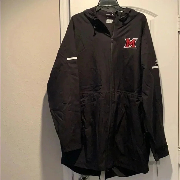 Adidas Men’s Jacket Miami Ohio University Black Size XL NWT - Picture 1 of 14